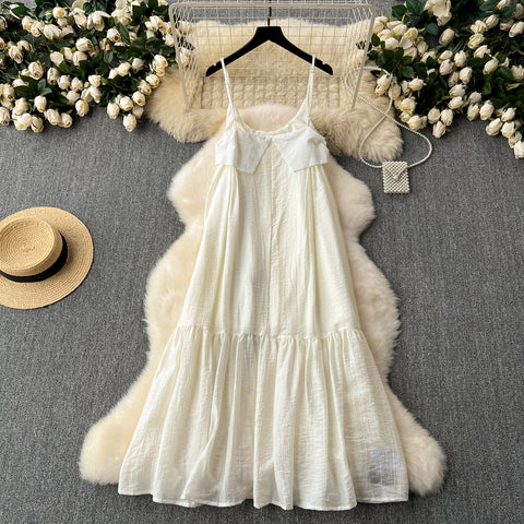 Fairy Loose-fit 3d Floral Slip Dress