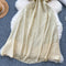 Mori Puffy Sleeve Drawstring Chiffon Dress