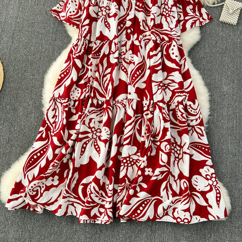 Oversized Floral Printed Shirt Dress