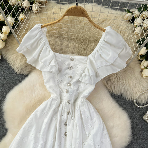 Sweetie Hollow Embroidered White Dress