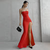 Elegant Off-shoulder Solid Color Dress