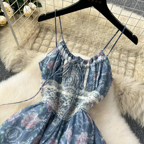 Vintage Lace Patchwork Floral Slip Dress