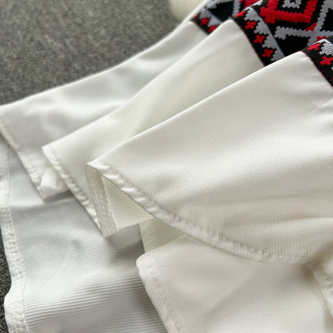 Ethnic Printed Cardigan&Vest Dress 2Pcs