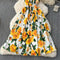 Floral Printed Single-breasted Slip Dress