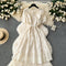 Premium Apricot Embroidered Party Dress