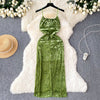 Elegant Jacquard Velvet Slip Dress