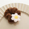 Tweed Flower Plush Hair Ring