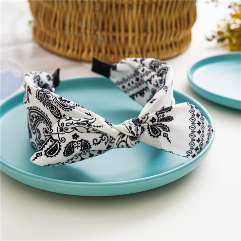 Knotted Bow Printed Hair Bands