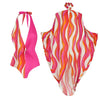 V-neck Halter Swimwear&Dress Printed 2Pcs