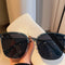 Oversized Metal Half-Frame Sunglasses
