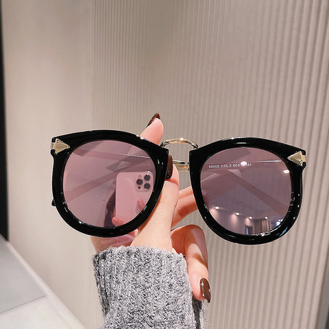 Vintage Round Frame Reflective Sunglasses