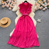 Solid Color Chiffon Dress with Belt