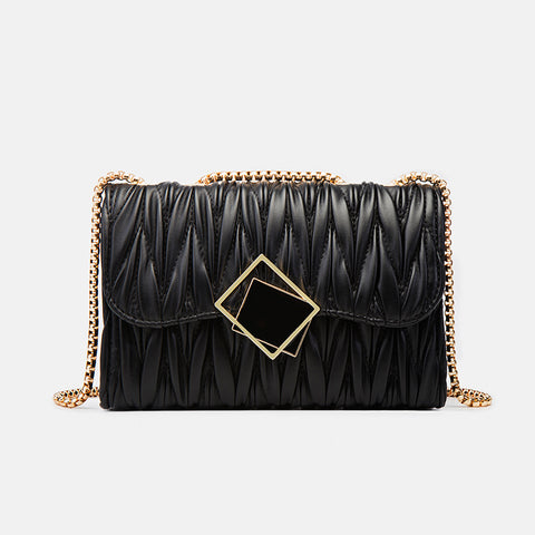 Square Buckle Pleated Square Bag