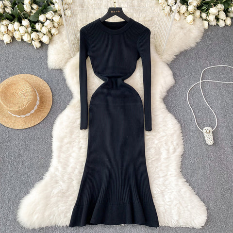 Slim-fit Fishtail Bottoming Knitted Dress