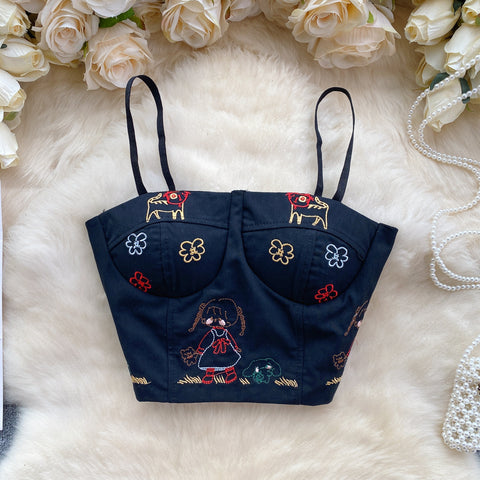 Chic Embroidered Padded Camisole