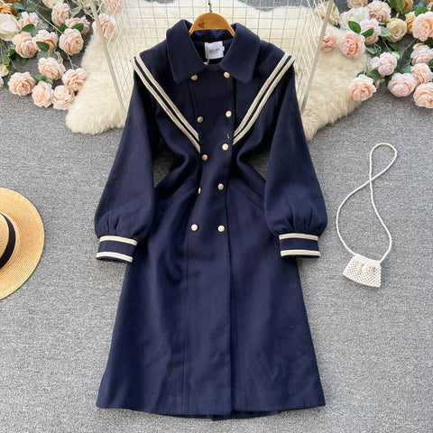 Lapel Double-breasted Trench Coat