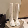 Niche Zipped Solid Color Knight Boots