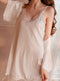 Lace Trim Slip Dress&Robe Satin 2Pcs