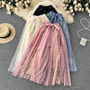 Fairy Mesh Lace Embroidered Chiffon Skirt