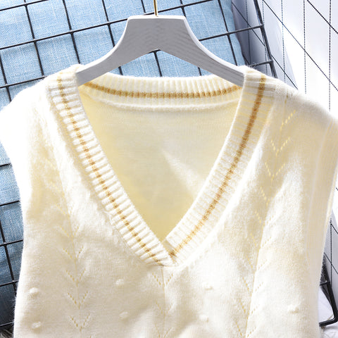 Simple Design V-neck Sweater Vest