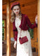 Embroidered Skirt & Puff Ball Tie Cardigan Two-Piece Set