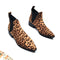Pointy Leopard Print Chelsea Boots