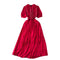 Color Blocking Ruffled Pleat Dress