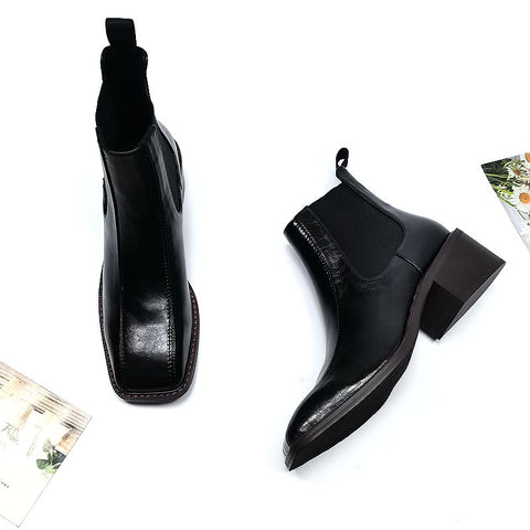Short Tube Thick Heel Chelsea Boots