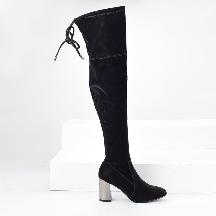 Stretchy Thighhigh Black Boots irococo