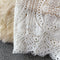 Square Neck Puff Sleeve High Waist Lace Dress