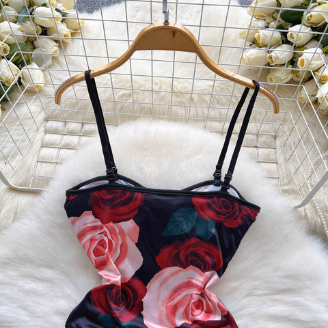 Floral Printed Sexy Halter Jumpsuit