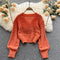V-neck Hollowed Delicate Knitted Cardigan
