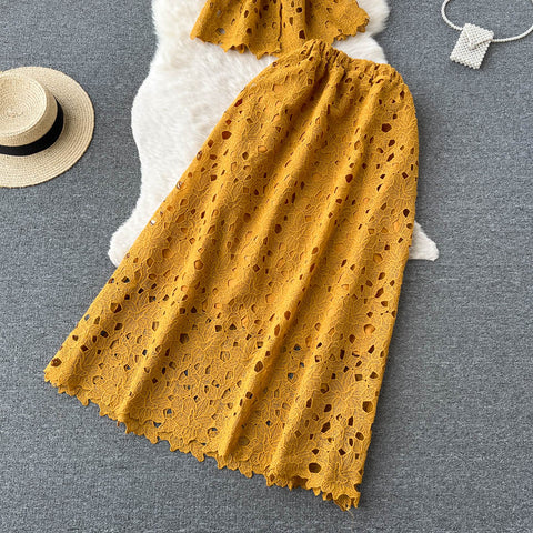 Elegant Lapel Shirt&Pleated Skirt 2Pcs