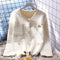 Plaid Gold Silk Knitted Thickened Jacket