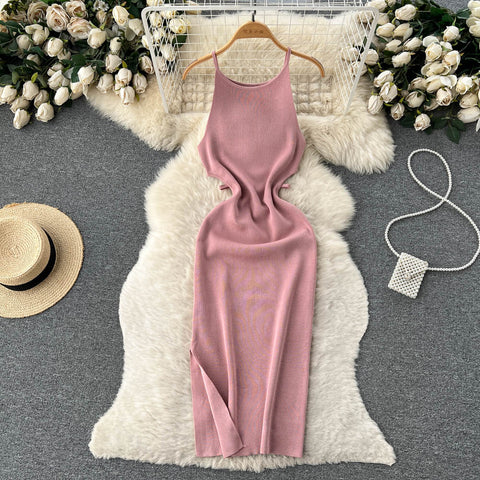 Chic Solid Color Sleeveless Camisole Dress