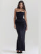 High-end Pleated Satin Black Dress