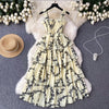 Niche Pleated Printed Cake Dress