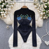 Chic Printed Black Fishtail Jumpsuit