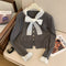 Lace Bow-tie Heart-shaped Buttons Cardigan