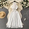 High-end White Formal Halter Dress