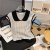 Niche Black&White Knitted Top
