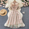 Embroidered Mesh Puff Sleeve Dress
