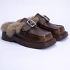Square Toe Furry Cotton Slippers