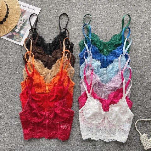 Chic Colorful Hollowed Lace Camisole