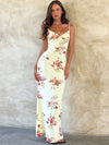 Elegant H-line Floral Slip Dress