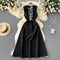Bow-tie Decorated Sleeveless Black Dress