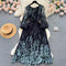 Elegant Floral Chiffon Black Dress