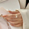 Flower Pearl Patchwork Alloy Ring