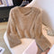 V-neck Rhinestone Studded Soft Sweater