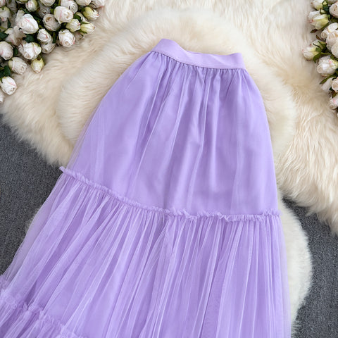 Fairy Puffy Mesh Half-body Skirt